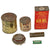 Original U.S. WWII Ration Lot Including Sealed Lemon Juice Powder & Shoe Polish - Hershey’s Tropical Chocolate and Dried Milk Original Items