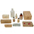 Original U.S. WWII Medical Equipment & Supplies Lot with Boxes of Gauze Bandages & Human Plasma Bottle Original Items