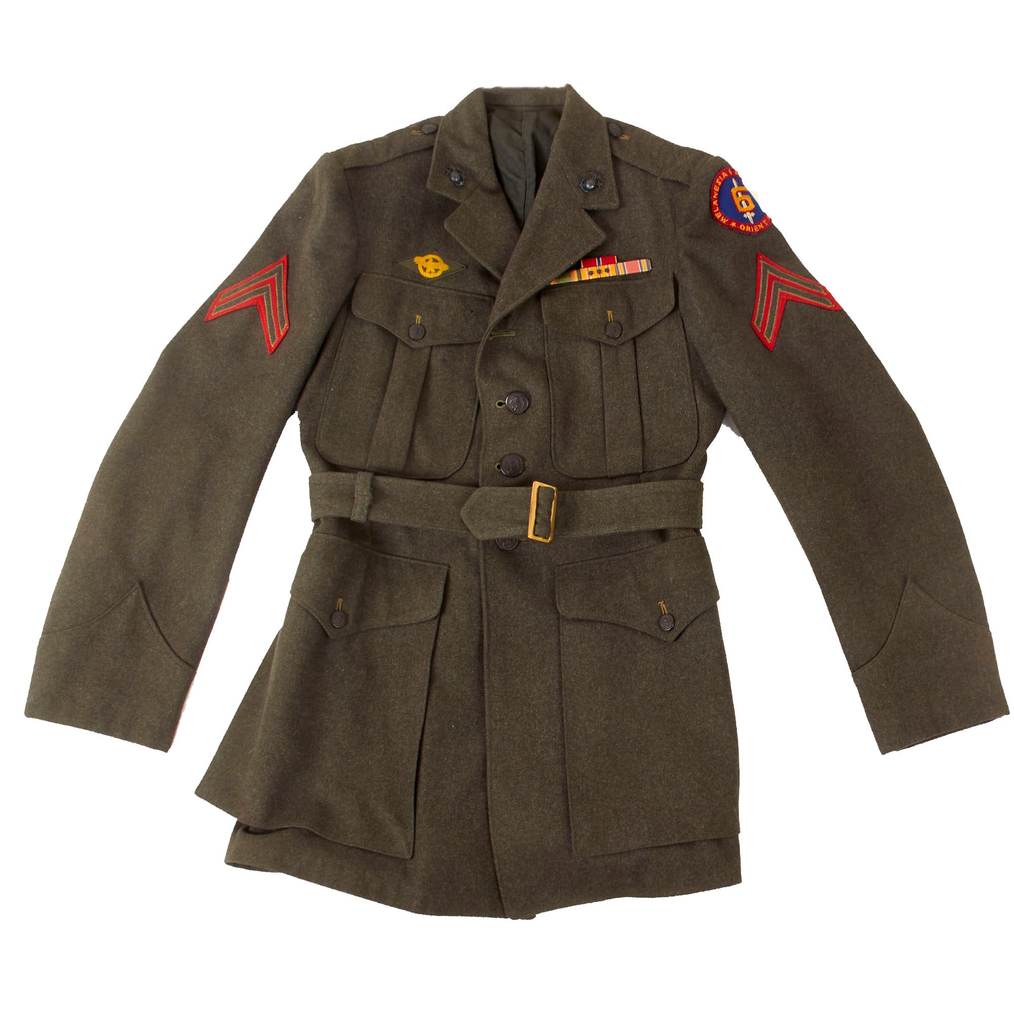 Original U.S. WWII USMC Named 6th Marine Division Uniform with Bronze –  International Military Antiques