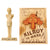 Original U.S. WWII Era “KilRoy Was Here” Small Pregnant Figurine by Hartland Plastics & Wooden Pin with Card Original Items