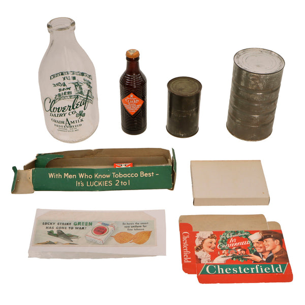 Original U.S. WWII Personal Effect Items Lot Including Sealed Bottle o ...