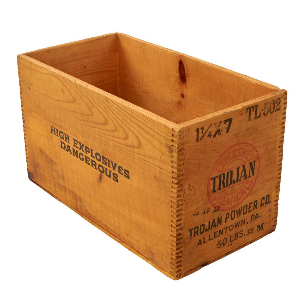 Original U.S. WWII Era Trojan Powder Company High Explosives Crate Original Items