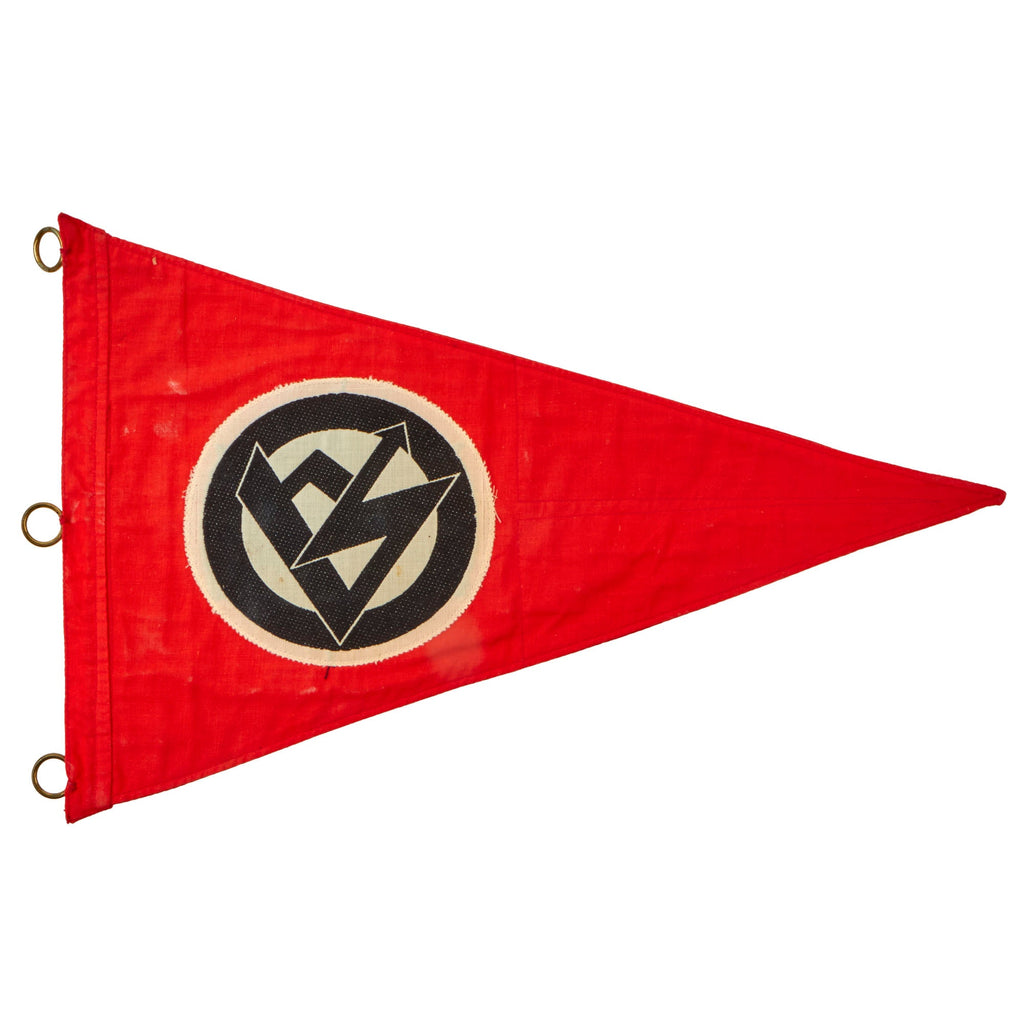Original German WWII SA Vehicle Staff Car Pennant Flag with RZM A4 / 655 Tag - Unissued Original Items