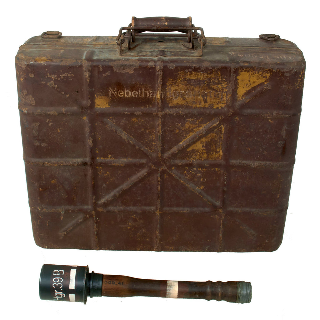 Original German WWII M24 Stick Grenade Case with Replica Nb-Hgr 39 Inert Smoke Stick Grenade Original Items