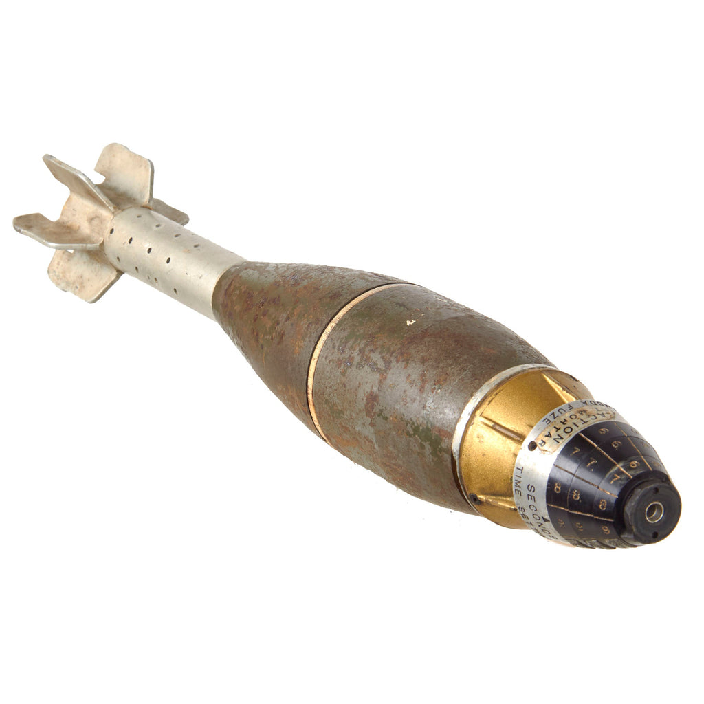 Original U.S. Global War on Terror Inert M720 60mm Mortar Round With RESHEF Lambda Fuze - M224 Mortar System Original Items