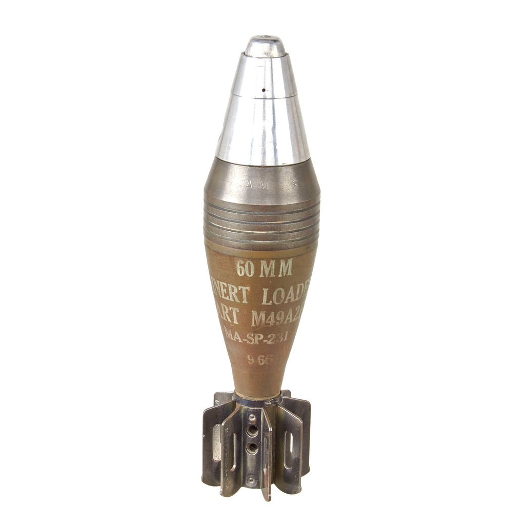 Original U.S. Vietnam War 60mm HE M49A2E1 Mortar Round Dated 1966 Original Items