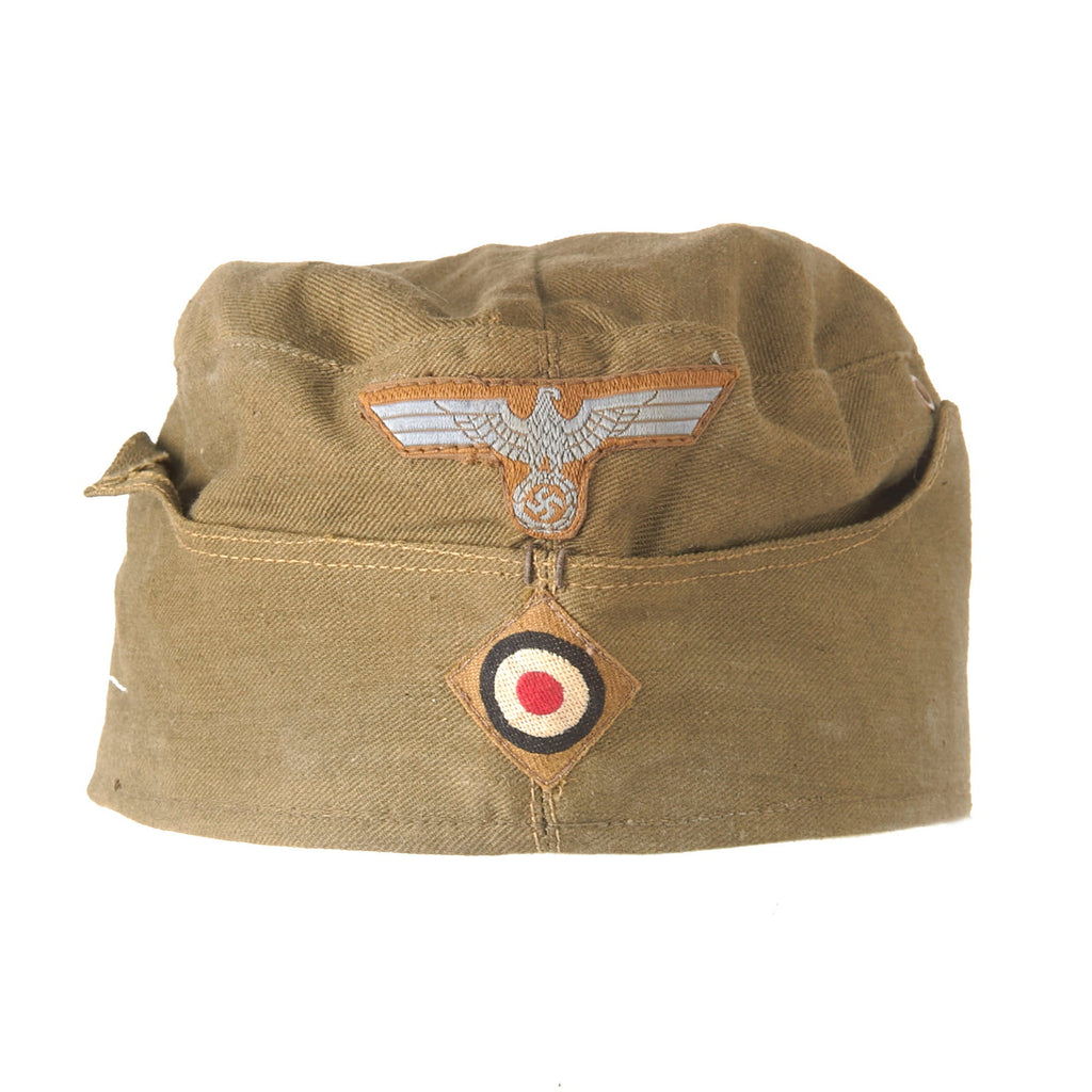 Original German WWII DAK Afrikakorps EM-NCO Tropical Overseas Cap with RBNr. Markings - Size 56 Original Items