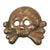 Original German WWII Set of Two Early Nickel Panzer "Danziger" Style Totenkopf "Death's Head" Collar Tab Emblems Original Items