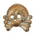 Original German WWII Set of Two Early Nickel Panzer "Danziger" Style Totenkopf "Death's Head" Collar Tab Emblems Original Items