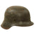 Original German WWII USGI Bring Back Large M42 Single Decal Army Heer Helmet with Damaged 1943 Dated 58cm Liner - Stamped EF66 Original Items