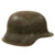 Original German WWII USGI Bring Back Large M42 Single Decal Army Heer Helmet with Damaged 1943 Dated 58cm Liner - Stamped EF66 Original Items