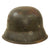 Original German WWII USGI Bring Back Large M42 Single Decal Army Heer Helmet with Damaged 1943 Dated 58cm Liner - Stamped EF66 Original Items