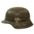 Original German WWII USGI Bring Back Large M42 Single Decal Army Heer Helmet with Damaged 1943 Dated 58cm Liner - Stamped EF66 Original Items