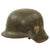 Original German WWII USGI Bring Back Large M42 Single Decal Army Heer Helmet with Damaged 1943 Dated 58cm Liner - Stamped EF66 Original Items