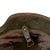 Original German WWII USGI Bring Back Large M42 Single Decal Army Heer Helmet with Damaged 1943 Dated 58cm Liner - Stamped EF66 Original Items