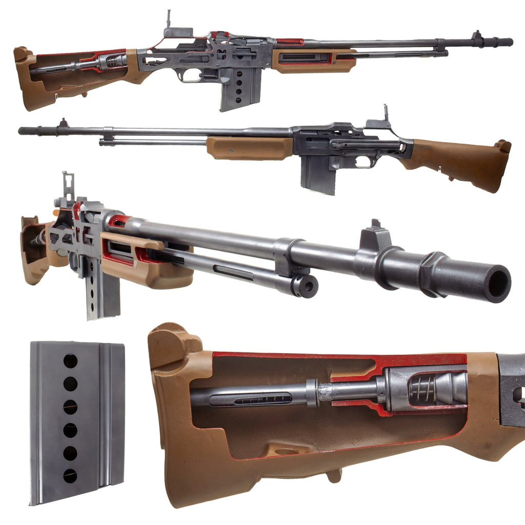 Original U.S. WWII 1918 BAR Cutaway Oversized 8 Foot Classroom Trainer by J.H. Keeny & Co. with Magazine Original Items