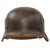 Original German WWII Heer Army M40 Worn Single Decal Steel Helmet with 1943 Dated 56cm Liner and Chinstrap - Stamped Q64 Original Items