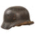 Original German WWII Heer Army M40 Worn Single Decal Steel Helmet with 1943 Dated 56cm Liner and Chinstrap - Stamped Q64 Original Items