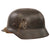 Original German WWII Heer Army M40 Worn Single Decal Steel Helmet with 1943 Dated 56cm Liner and Chinstrap - Stamped Q64 Original Items