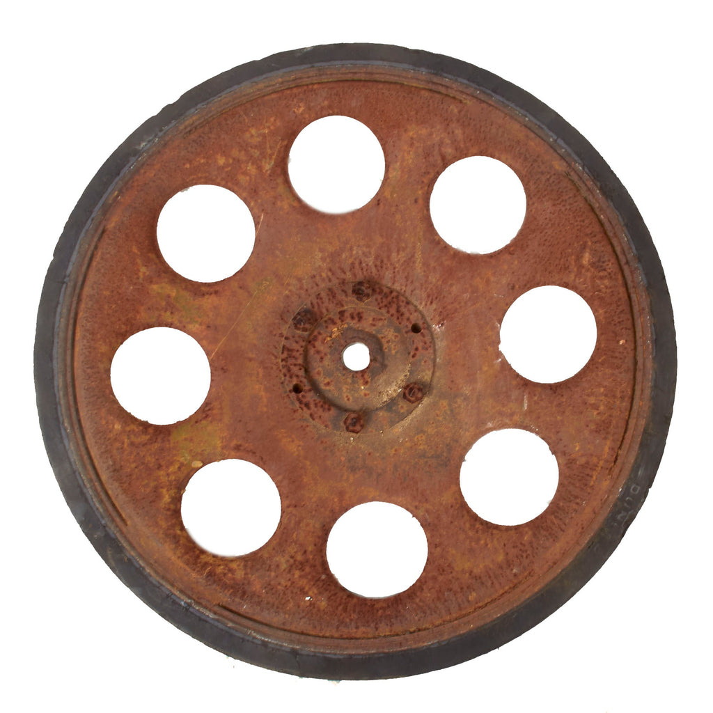 Original German WWII German Army SdKfz 251 Half Track Outer Road Wheel with Dunlop Rubber Tire Original Items
