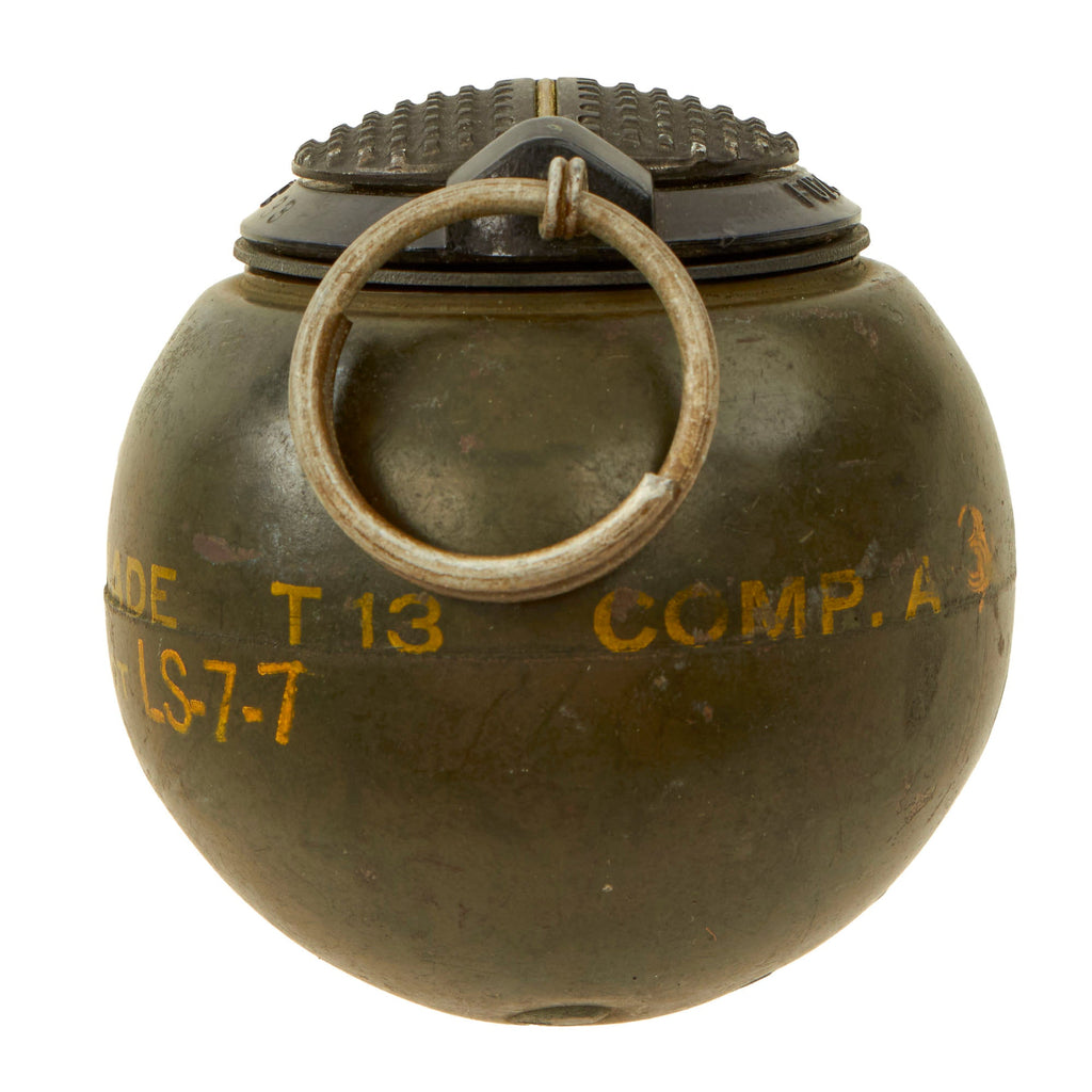 Original Rare U.S. WWII O.S.S. Issue T13 Beano Grenade Manufactured by Eastman Kodak Company with Small Display Case - Inert Original Items