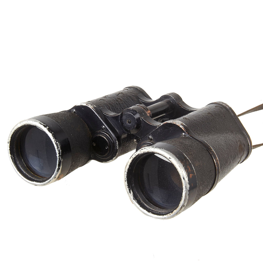 Original German WWII Kriegsmarine Marked D.F. 7x50 Doppelfernrohr Binoculars by Carl Zeiss with Neck Strap Original Items