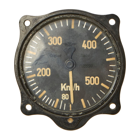 Original German WWII Luftwaffe Heinkel HE 111 Aircraft Speed Indicator by Bruhn - Fl. 22230 Original Items