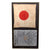 Original Imperial Japanese WWII Framed Small “Good Luck” Flag & Rice Paper with Temple Stamps - 16¼ x 28¼” Original Items