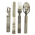 Original German WWII Mess Kit Steel Utensil Set by Gustav Auerswald - dated 1942 Original Items