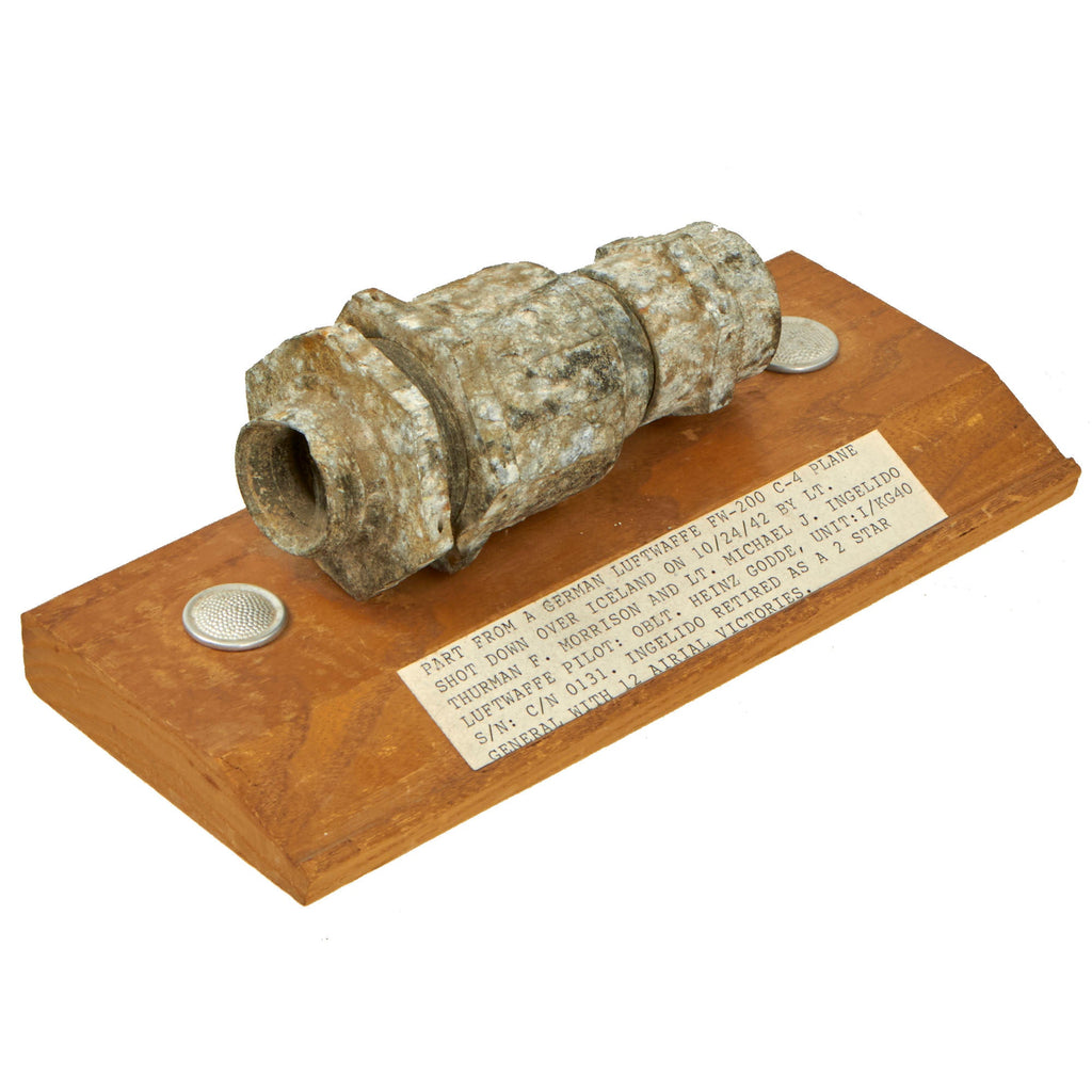 Original U.S. German WWII Fragment of Focke-Wulf Fw 200 Condor Shot Down over Iceland with Provenance Note - Shot Down by U.S. Pilots Thurman F. Morrison & Michael J. Ingelido Original Items