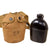 Original U.S. WWII Rare M1942 Black Porcelain Enamel Canteen in Carrier & M1936 Pistol Belt Original Items