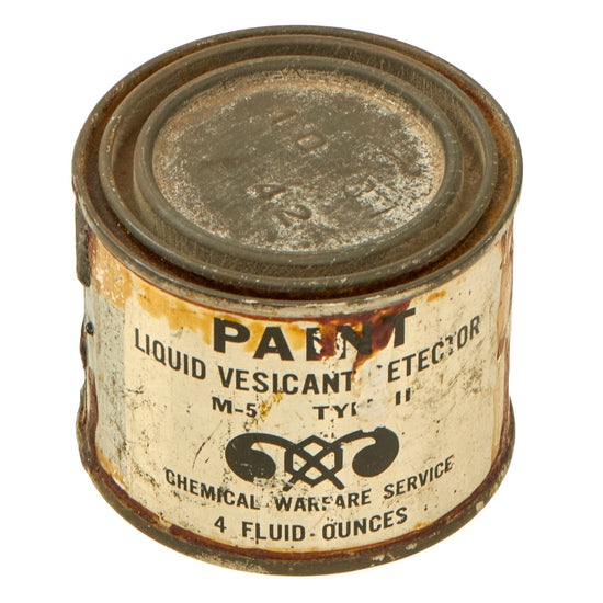 Original U.S. WWII Chemical Warfare Service M-5 Type II Vesicant Detector Paint Can Original Items