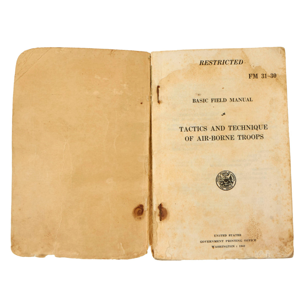 Original U.S. WWII Tactics & Technique of Airborne Troops Field Manual - Dated 1942 Original Items