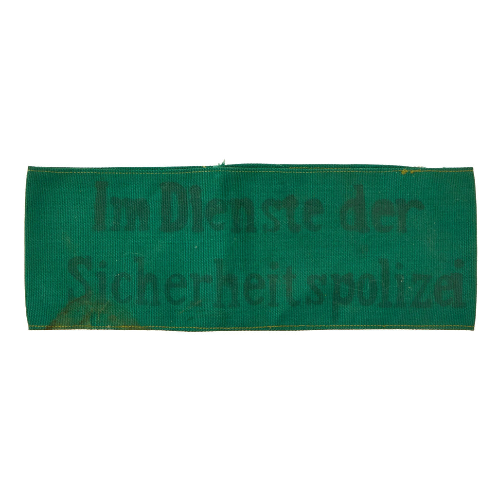 Original German WWII Sicherheitspolizei Security Police Green Armband Original Items