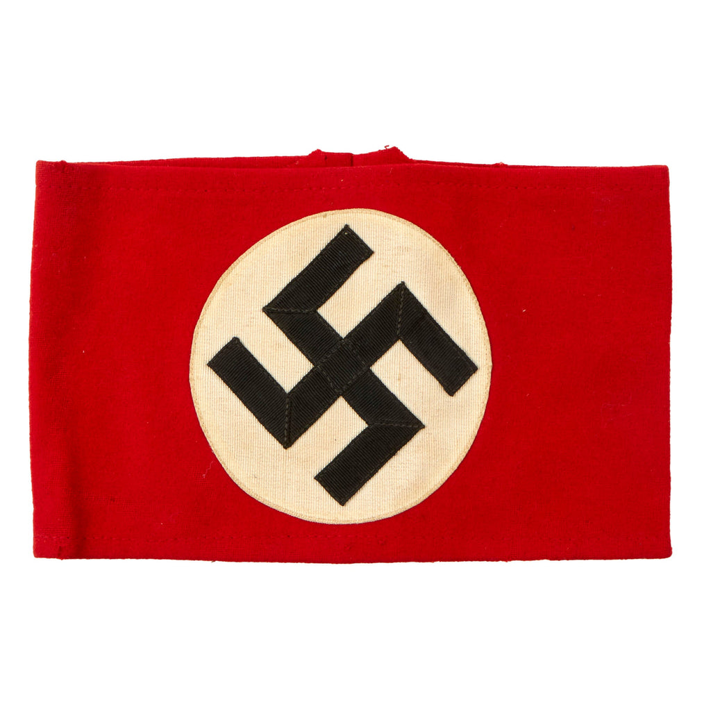 Original German WWII SS Overcoat Wool & Rayon Multi-Piece Armband with Partial Paper SS RZM A4/278 Tag Original Items