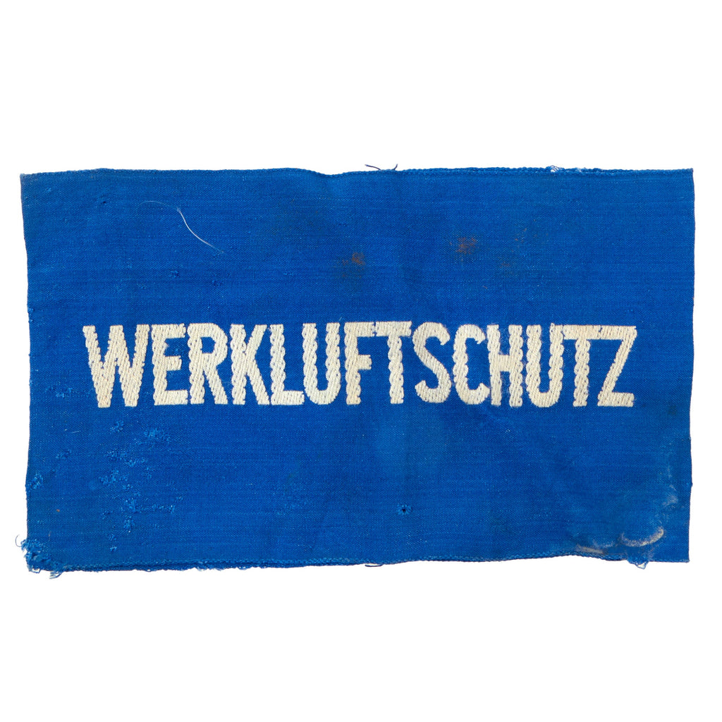 Original German WWII Werkluftschutz Factory Air Raid Protection Embroidered Blue Armband Original Items