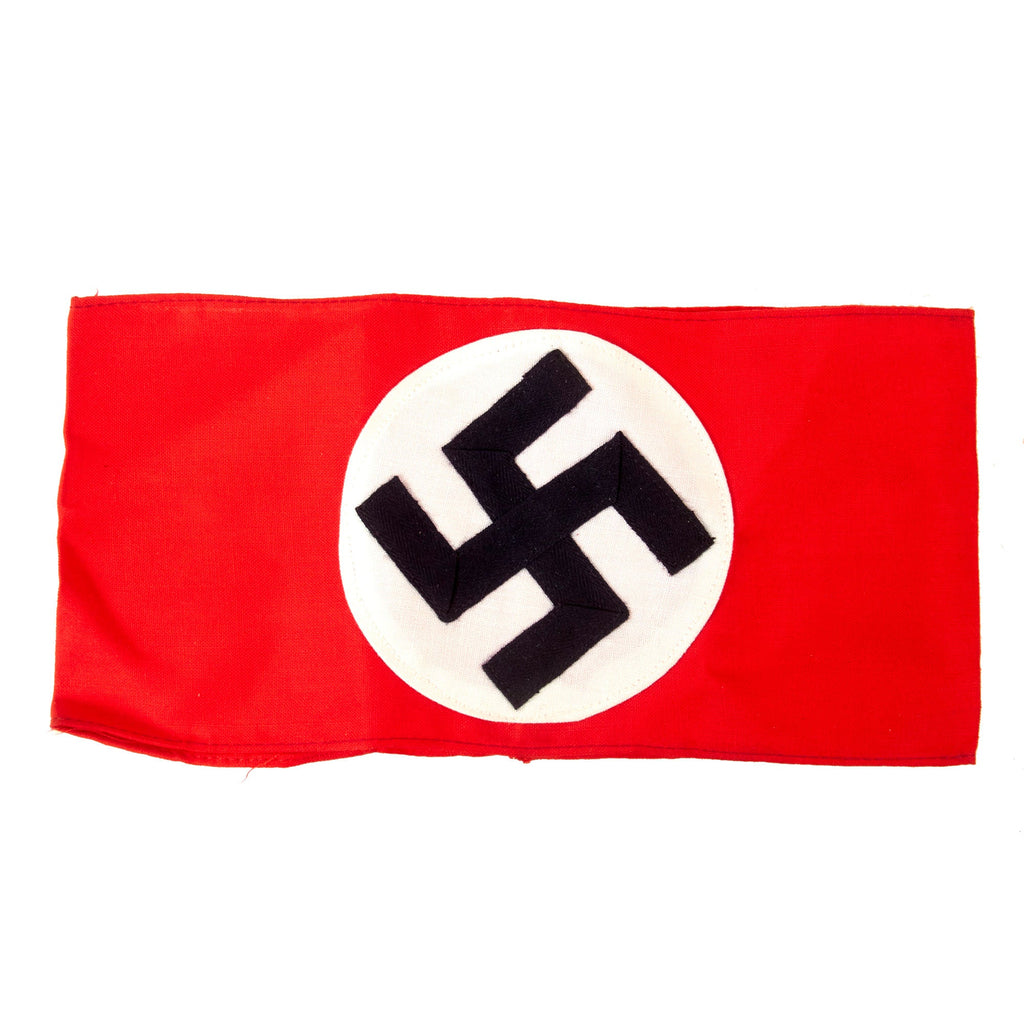 Original German WWII Unissued NSDAP & SA Multi-piece Cotton Armband with Paper RZM A4/210 Tag Original Items