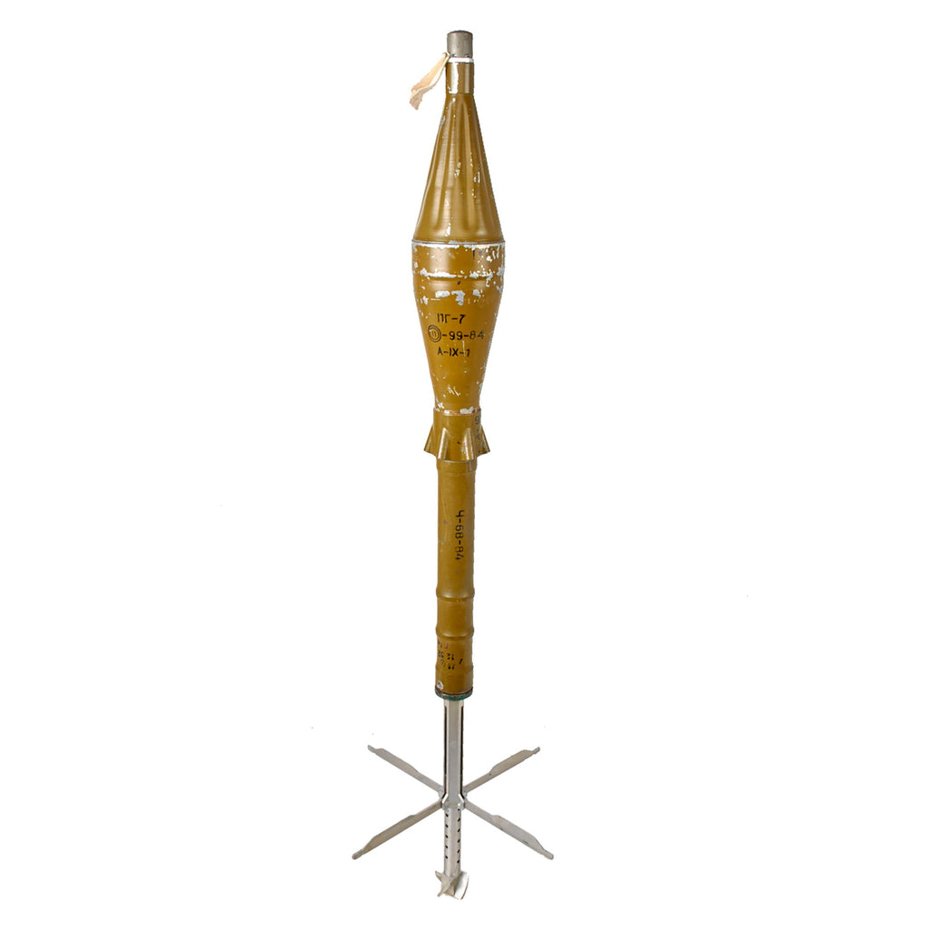 Original Soviet Bulgarian Cold War RPG-7 Rocket Propelled Grenade Inert Round with Tail Assembly Original Items