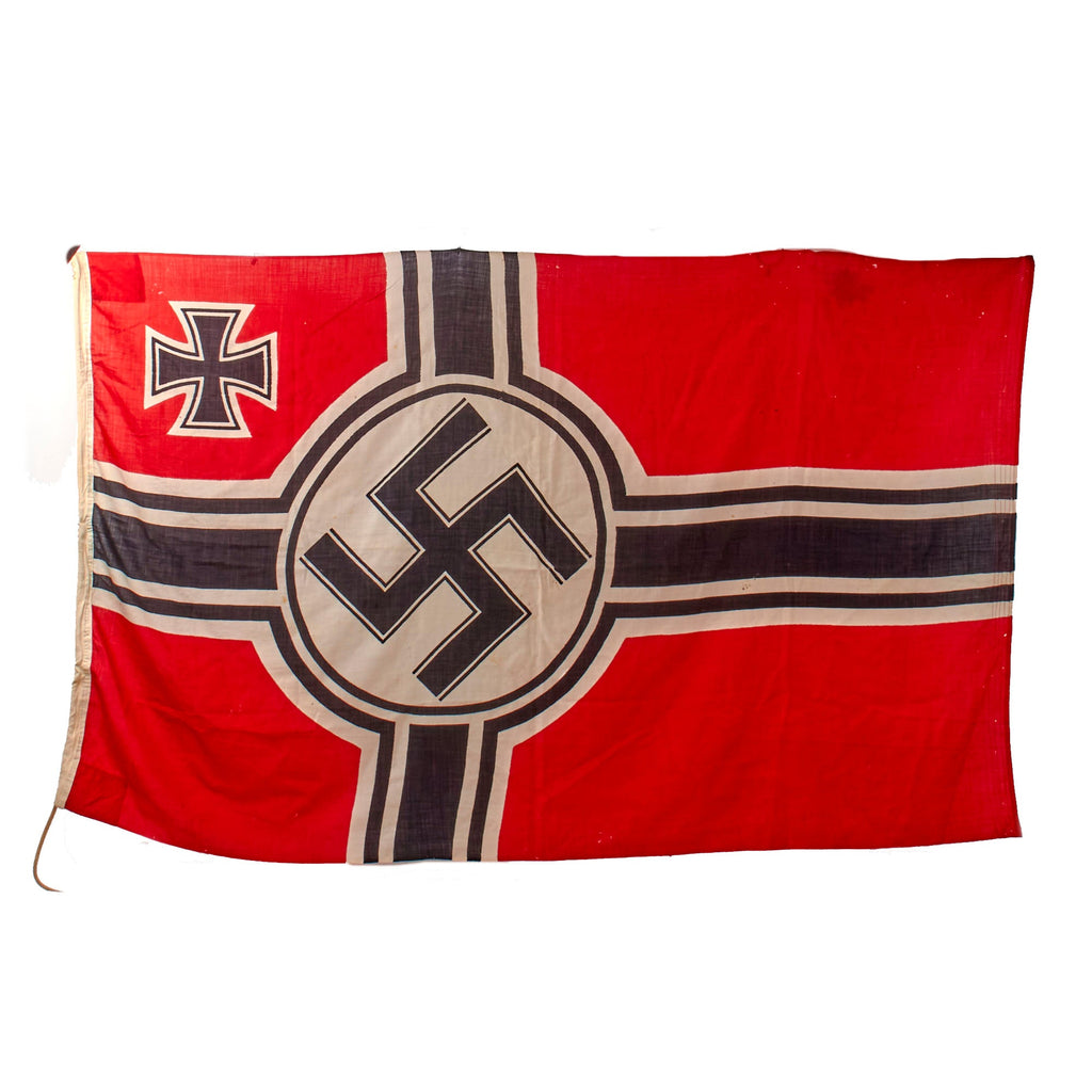 Original German WWII Kriegsmarine Marked 150cm x 250cm Naval Battle Flag - Reichskriegsflagge Original Items