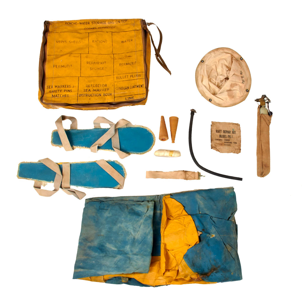 Original U.S. WWII Navy Bauer Pararaft Kit Model PK-1 USN Life Raft Original Items