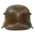 Original Imperial German WWI M16 Stahlhelm Helmet Shell with Panel Camouflage Paint & M17 Liner Band - Marked TJ66 Original Items