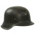 Original German WWII Luftwaffe M42 Single Decal Helmet with Post War Replaced Liner Leather - Size 66 Shell Original Items
