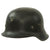 Original German WWII Luftwaffe M42 Single Decal Helmet with Post War Replaced Liner Leather - Size 66 Shell Original Items