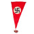 Original German WWII NSDAP Political National Pennant Flag with Tri-Color End Weight Tassel - 20 1/2" x 37" Original Items