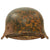 Original German WWII M42 Heer Army Single Decal Camouflage Helmet with 59cm Liner & Chinstrap - stamped ckl66 Original Items