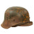 Original German WWII M42 Heer Army Single Decal Camouflage Helmet with 59cm Liner & Chinstrap - stamped ckl66 Original Items