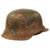 Original German WWII M42 Heer Army Single Decal Camouflage Helmet with 59cm Liner & Chinstrap - stamped ckl66 Original Items