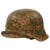 Original German WWII M42 Heer Army Single Decal Camouflage Helmet with 59cm Liner & Chinstrap - stamped ckl66 Original Items