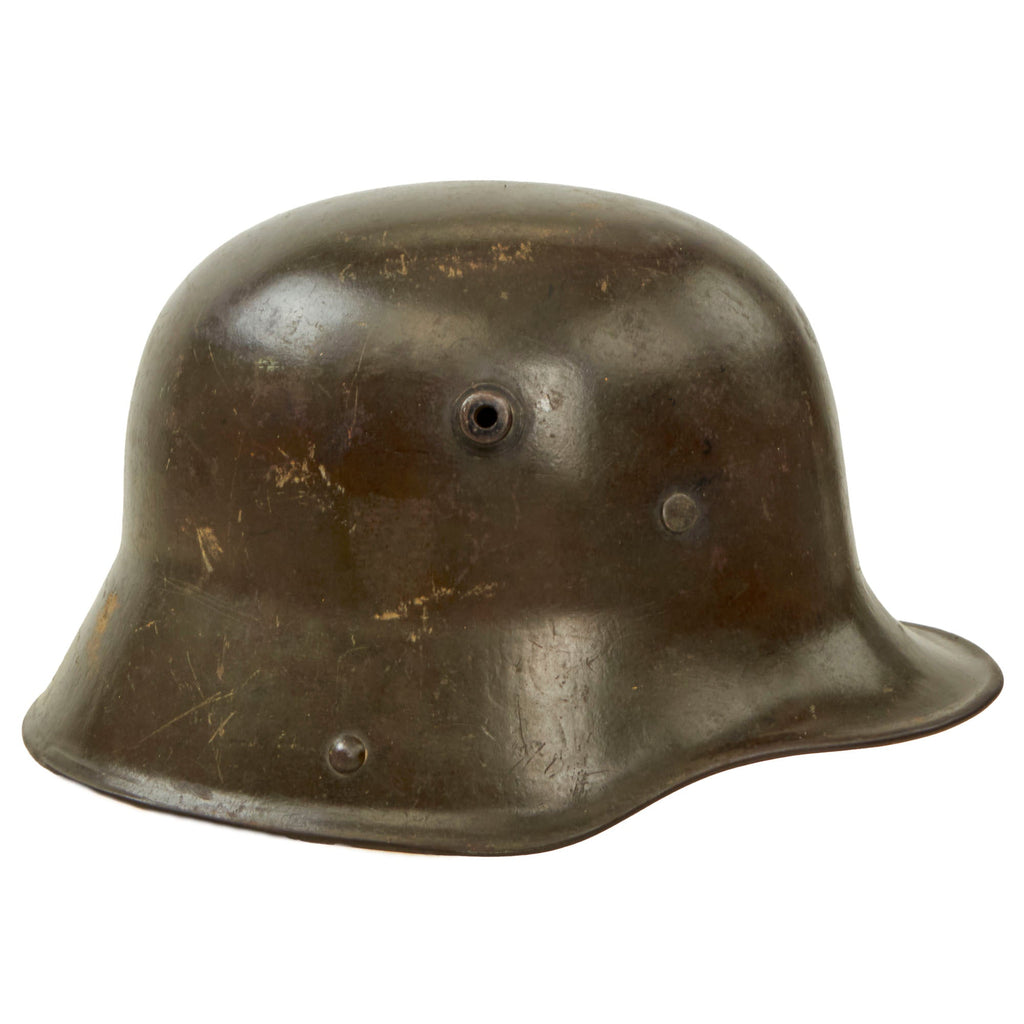 Original Imperial German WWI M16 Stahlhelm Army Helmet Shell with M17 Liner Band & Two Intact Pads - Marked ET64 Original Items