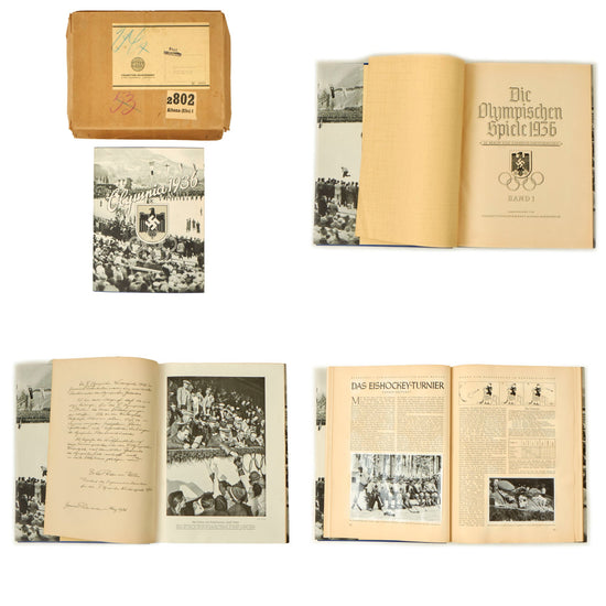 Original German Pre WWII 1936 Winter Olympics Volume 1 Cigarette Card Album in Original Box - All Cards Present Original Items